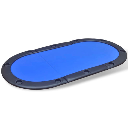 vidaXL 10-Player Foldable Poker Tabletop Blue