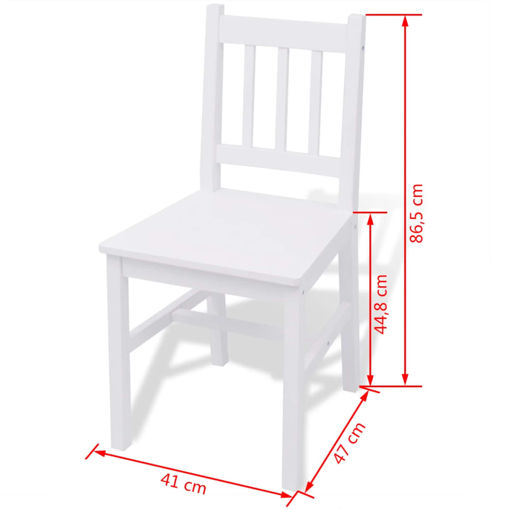 vidaXL Five Piece Dining Set Pinewood White