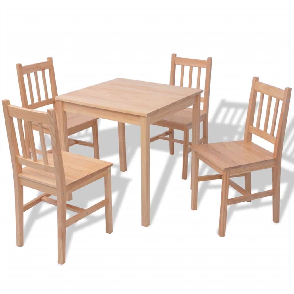 vidaXL Five Piece Dining Set Pinewood