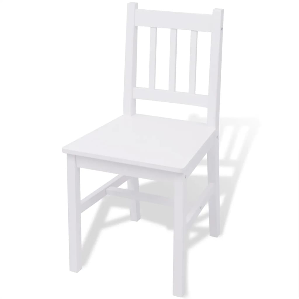 vidaXL Seven Piece Dining Set Pinewood White