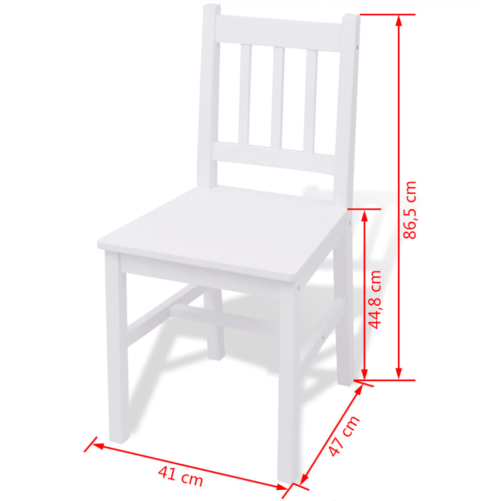 vidaXL Seven Piece Dining Set Pinewood White