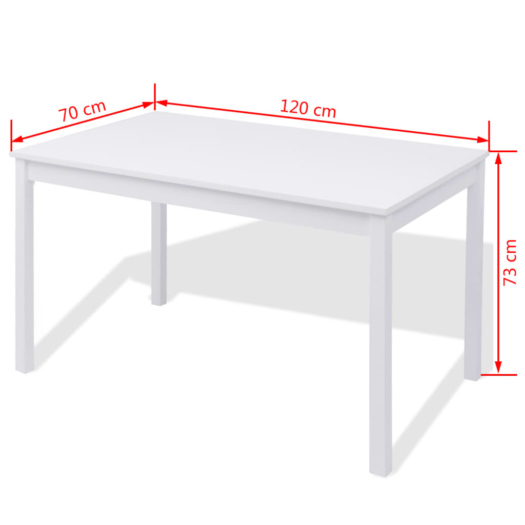 vidaXL Seven Piece Dining Set Pinewood White