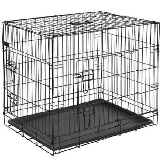 @Pet Dog Transport Crate Metal 107x70x77.5 cm Black 15004