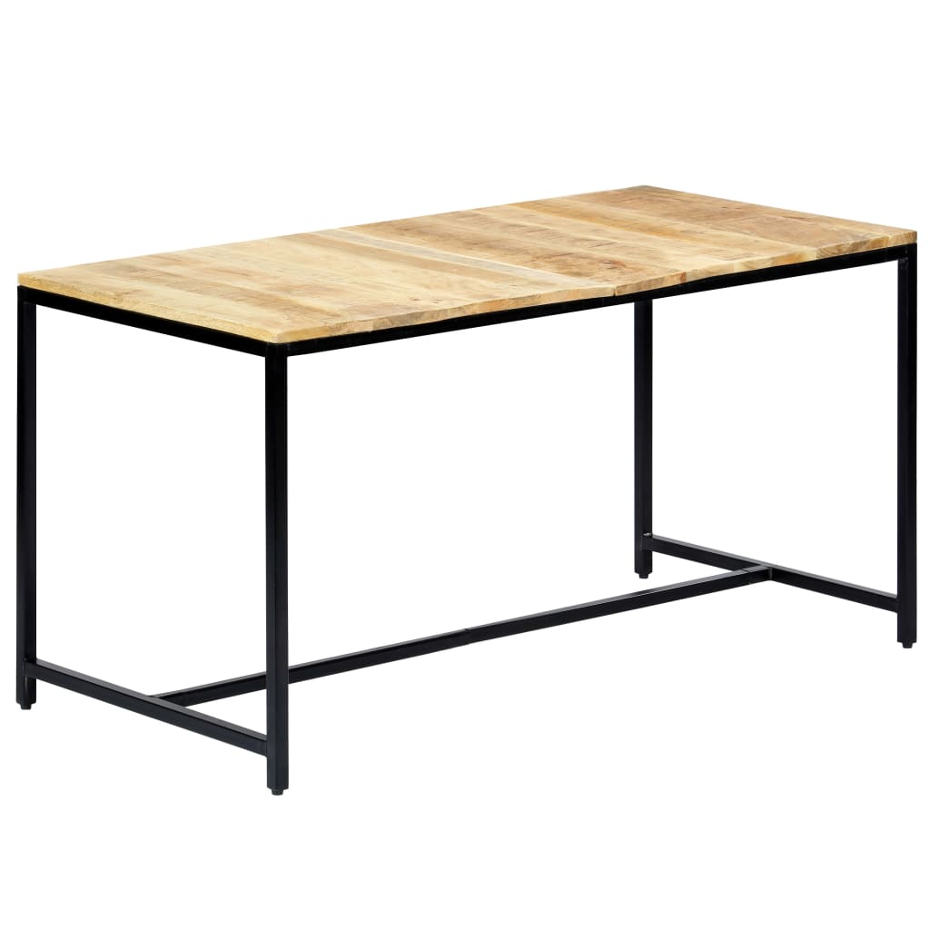 vidaXL Dining Table 140x70x75 cm Solid Rough Mango Wood