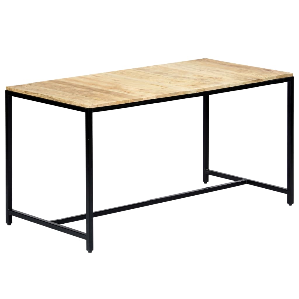 vidaXL Dining Table 140x70x75 cm Solid Rough Mango Wood