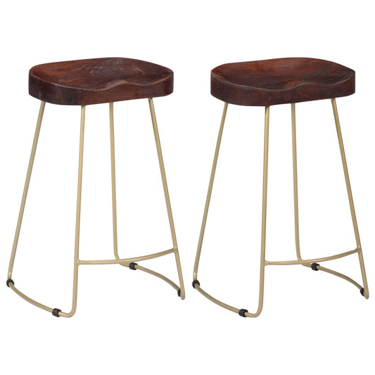 vidaXL Gavin Bar Stools 2 pcs Solid Mango Wood