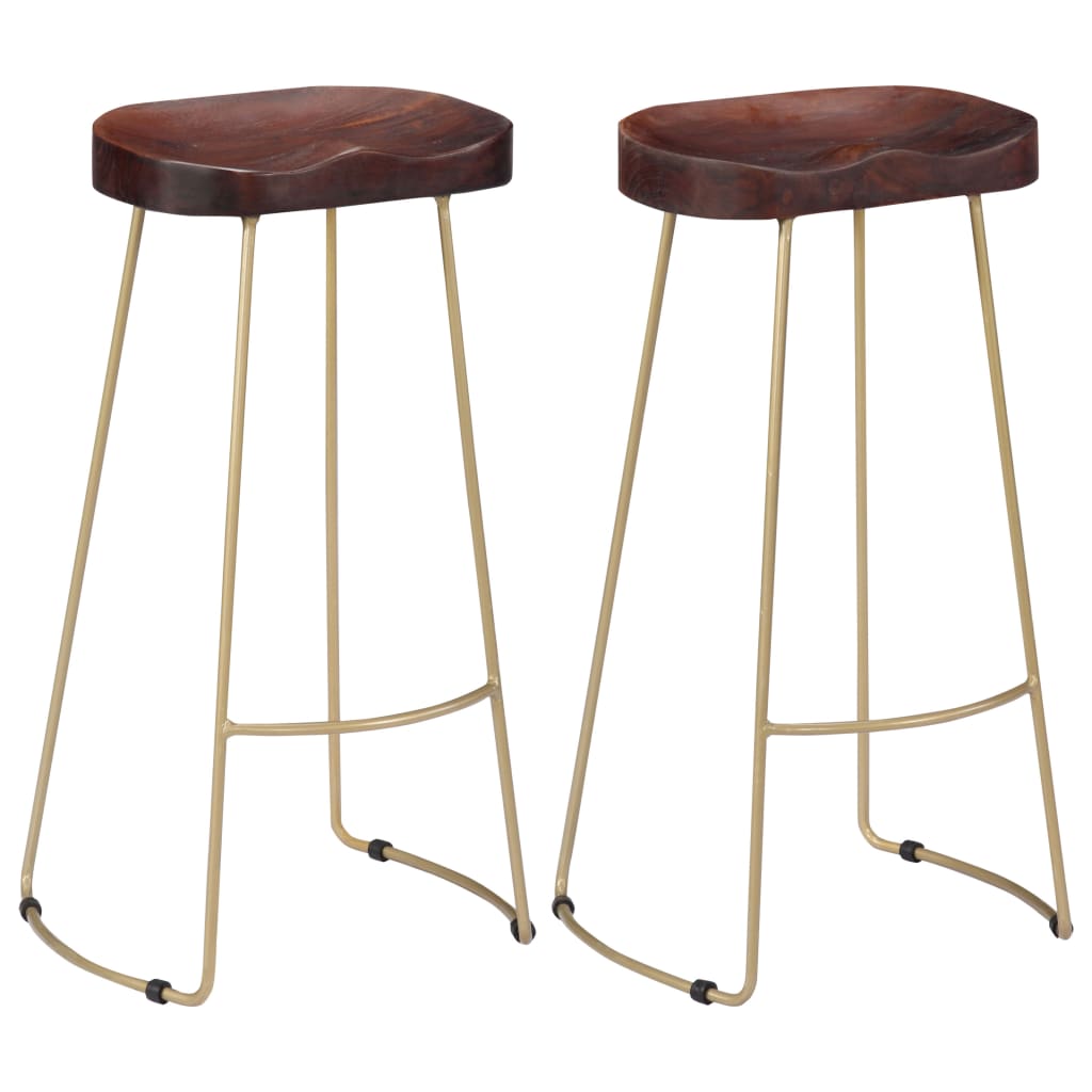 vidaXL Gavin Bar Stools 2 pcs Solid Mango Wood