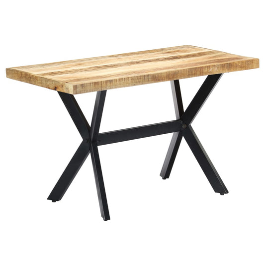 vidaXL Dining Table 120x60x75 cm Solid Rough Mango Wood