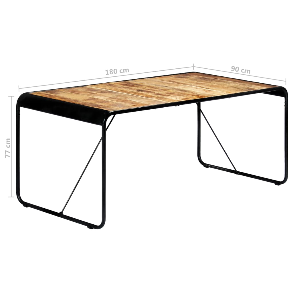 vidaXL Dining Table 180x90x76 cm Solid Rough Mango Wood