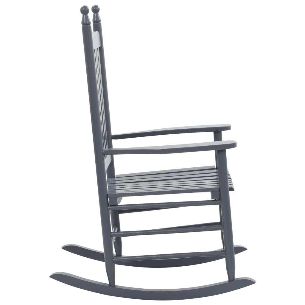 Rocking Chair avec siège incurvé en bois de peuplier gris