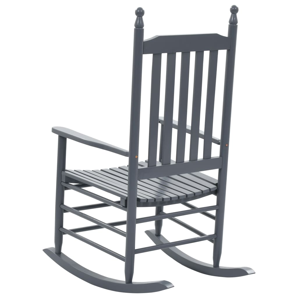 Rocking Chair avec siège incurvé en bois de peuplier gris