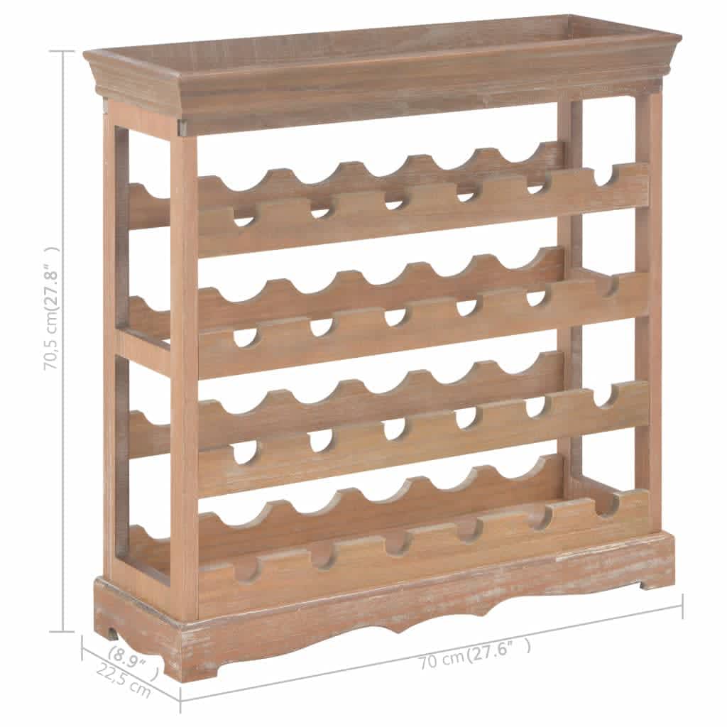 vidaXL Wine Cabinet Brown 70x22.5x70.5 cm MDF