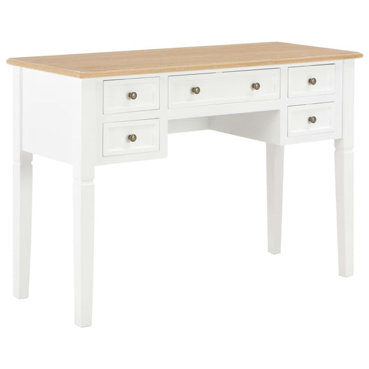 vidaXL Writing Desk White 109.5x45x77.5 cm Wood