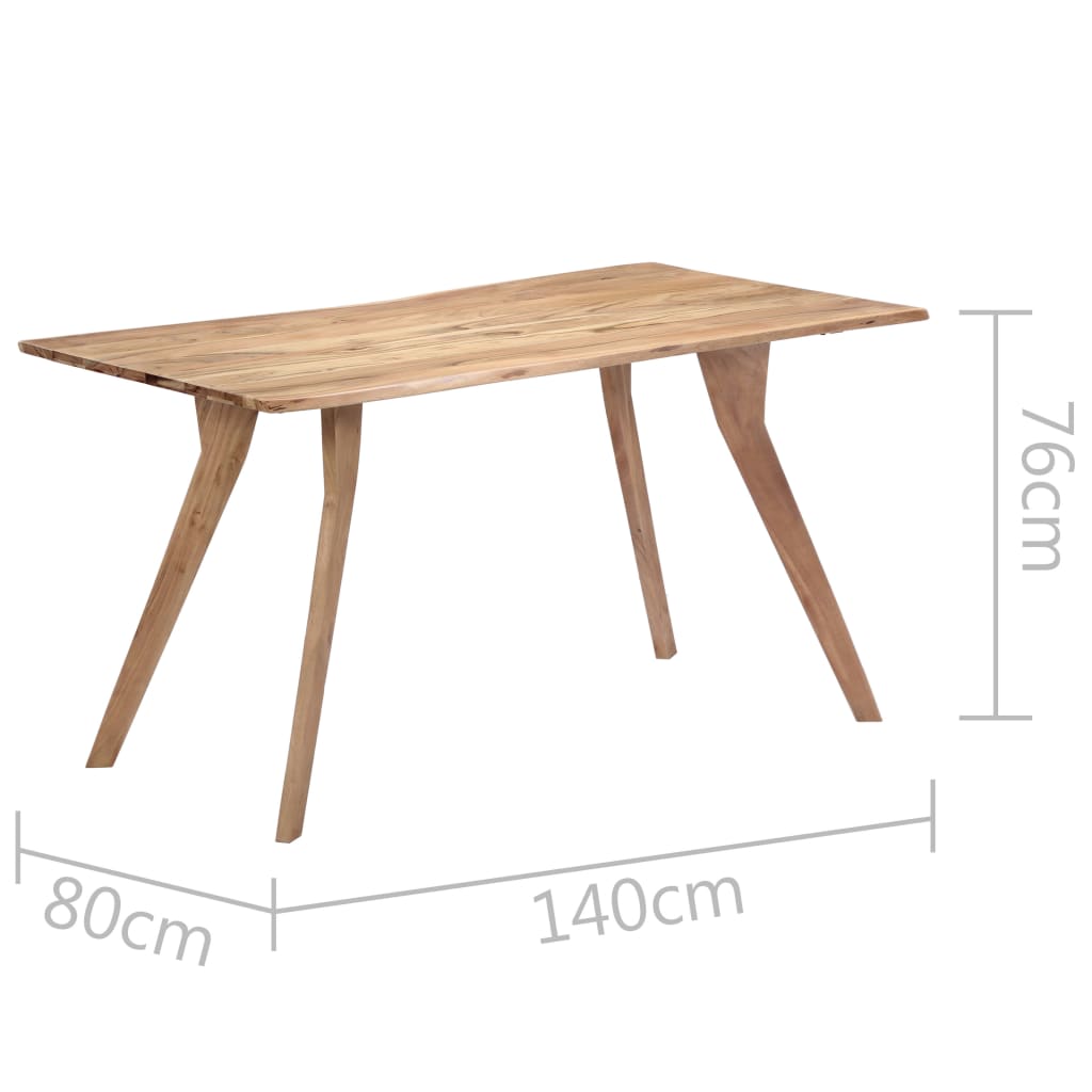 vidaXL Dining Table 140x80x76 cm Solid Acacia Wood