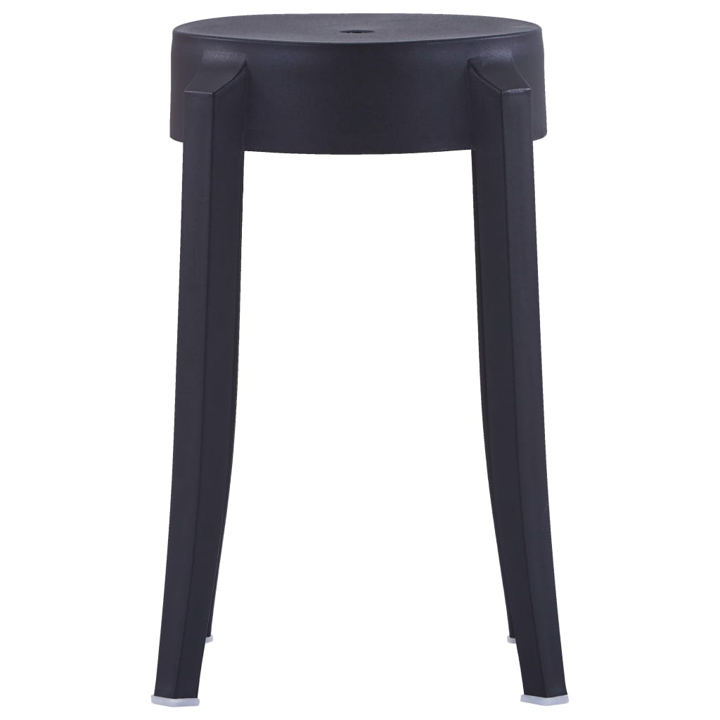 vidaXL Stackable Stools 4 pcs Black Plastic