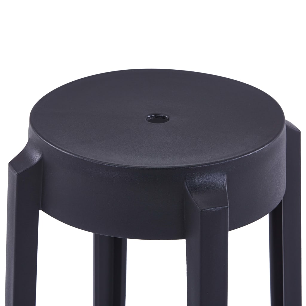 vidaXL Stackable Stools 4 pcs Black Plastic