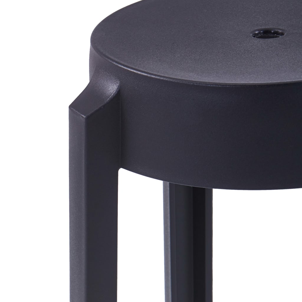 vidaXL Stackable Stools 4 pcs Black Plastic