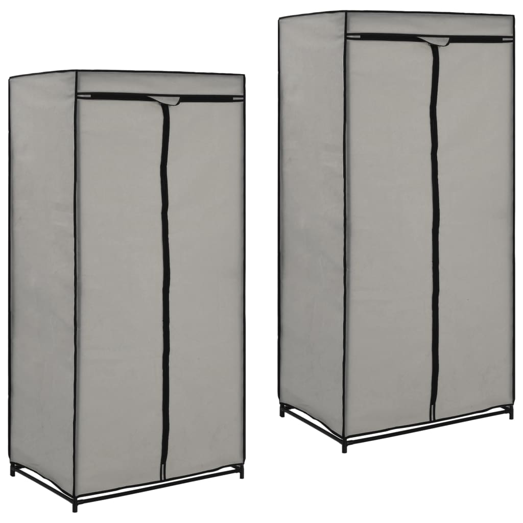 vidaXL Wardrobes 2 pcs Grey 75x50x160 cm