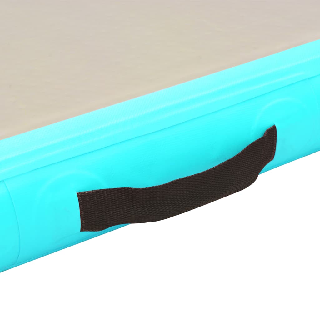 Inflatable Gymnastics Mat with Pump 400x100x10 cm PVC Green - Upclimb Ltd