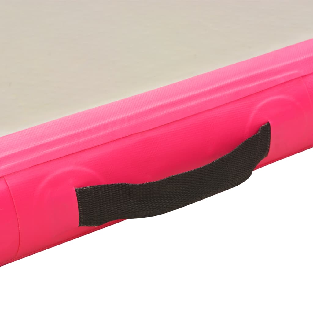 Inflatable Gymnastics Mat with Pump 700x100x10 cm PVC Pink - Upclimb Ltd
