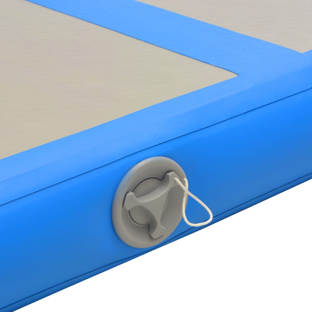 Inflatable Gymnastics Mat with Pump 700x100x10 cm PVC Blue - Upclimb Ltd