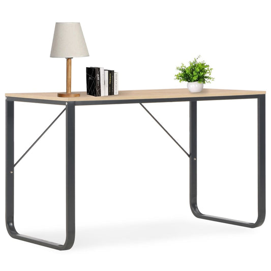 vidaXL Computer Desk Black and Oak 120x60x73 cm