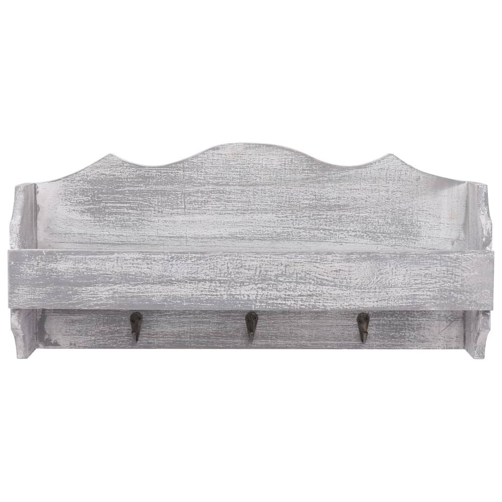 vidaXL Wall Mounted Coat Rack Grey 50x10x23 cm Wood