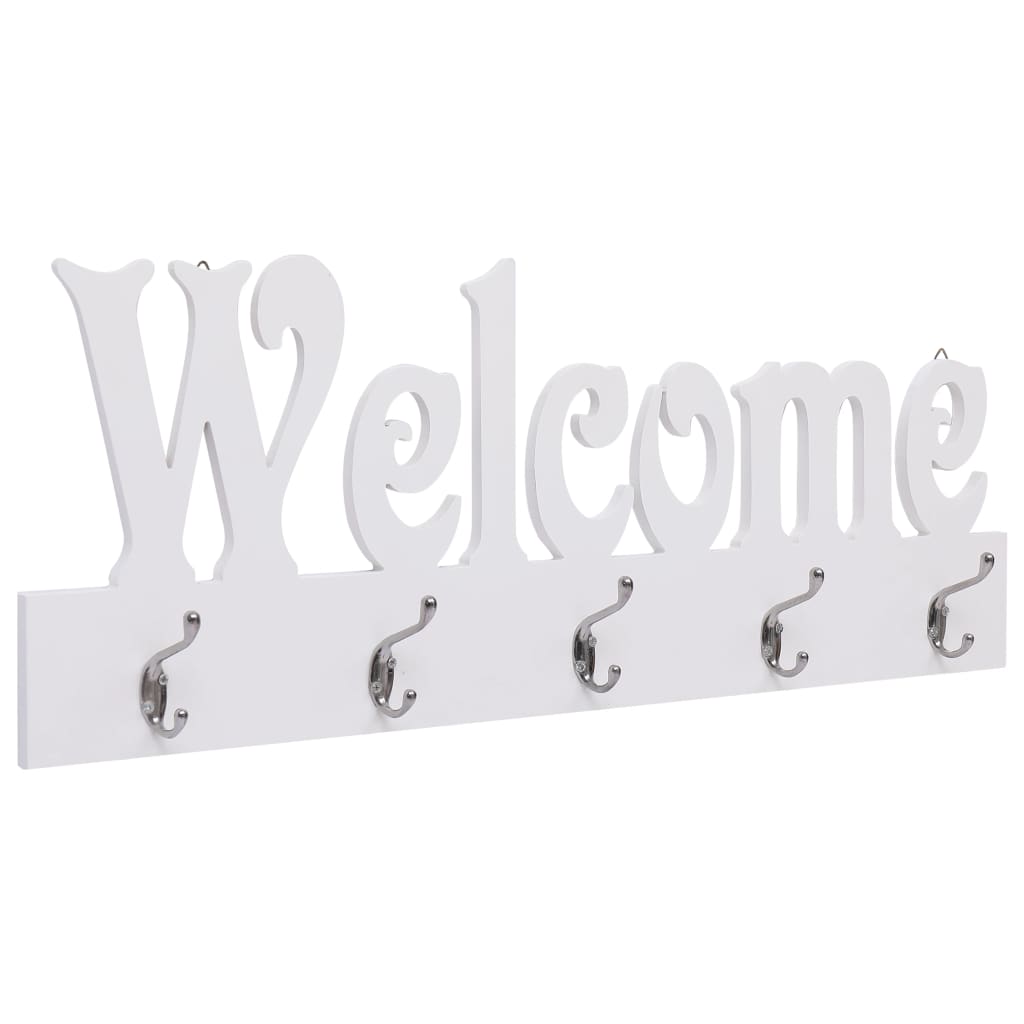 Portemanteau Mural WELCOME Blanc 74x29,5 cm