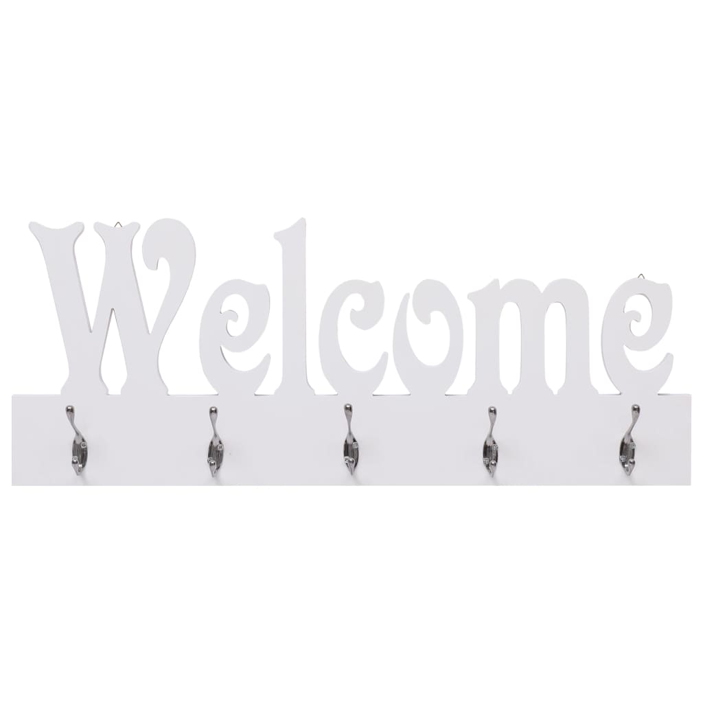 Portemanteau Mural WELCOME Blanc 74x29,5 cm