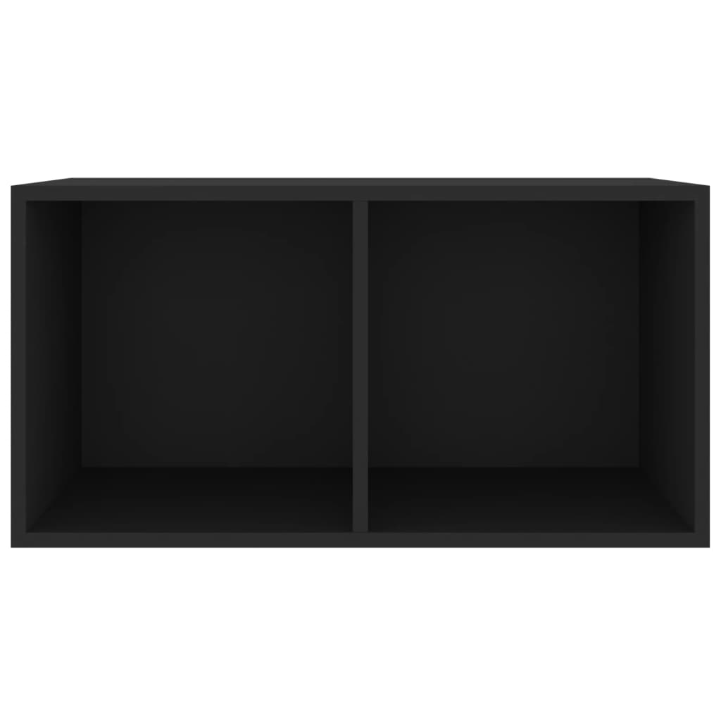 Boîte de rangement en vinyle Noir 71x34x36 cm Bois d'ingénierie