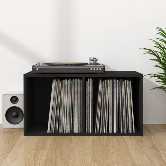 Vinyl Opbergbox Zwart 71x34x36 cm Engineered Wood