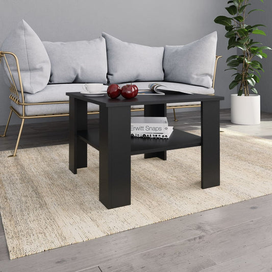 Table Basse Noir 60x60x42 cm Bois D'ingénierie