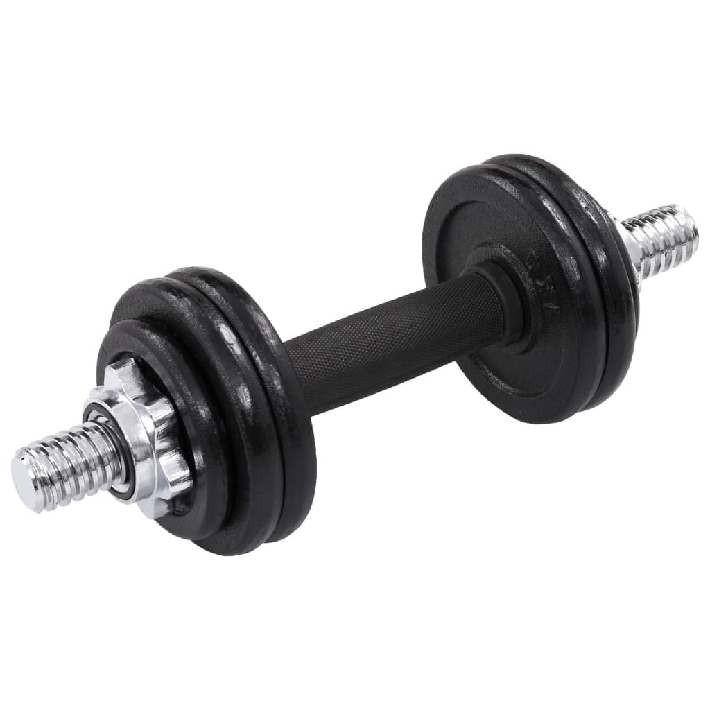 vidaXL 19 Piece Dumbbell Set 15 kg Cast Iron