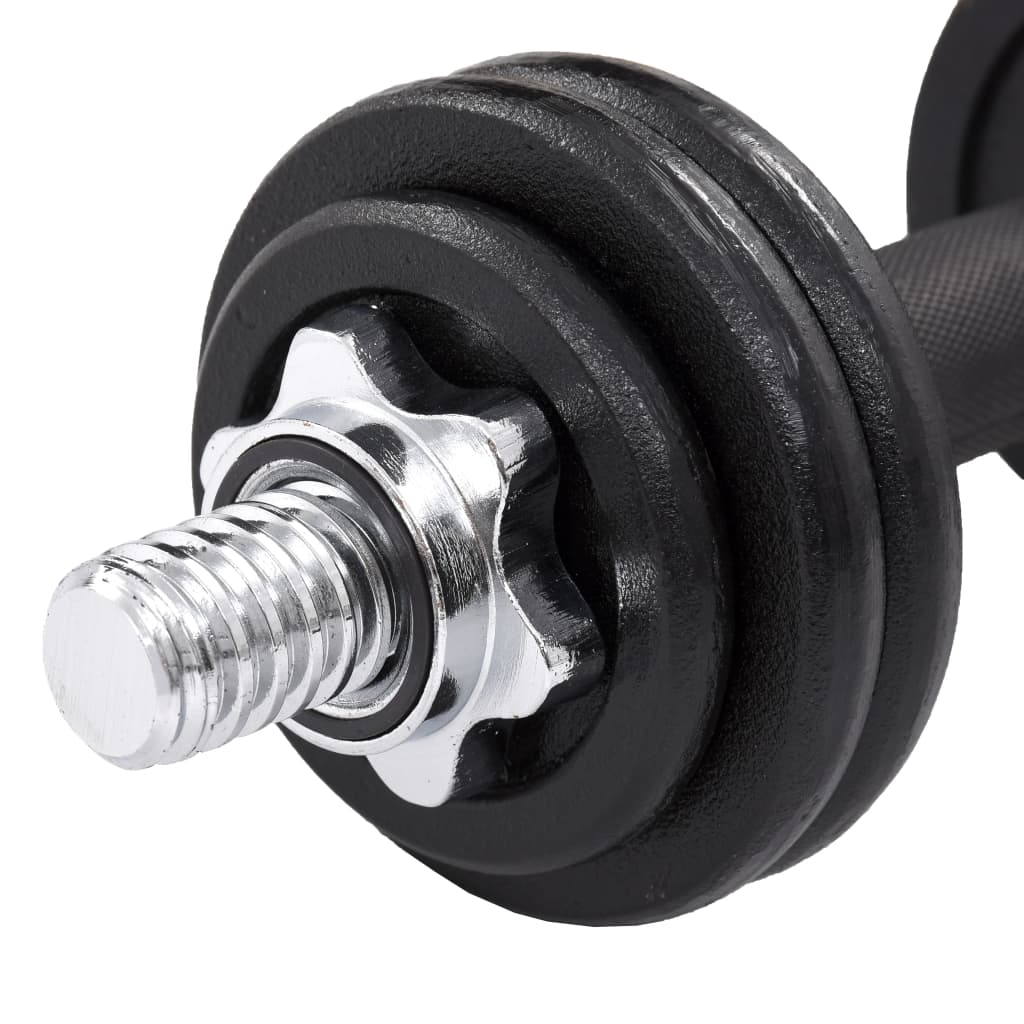 vidaXL 19 Piece Dumbbell Set 15 kg Cast Iron