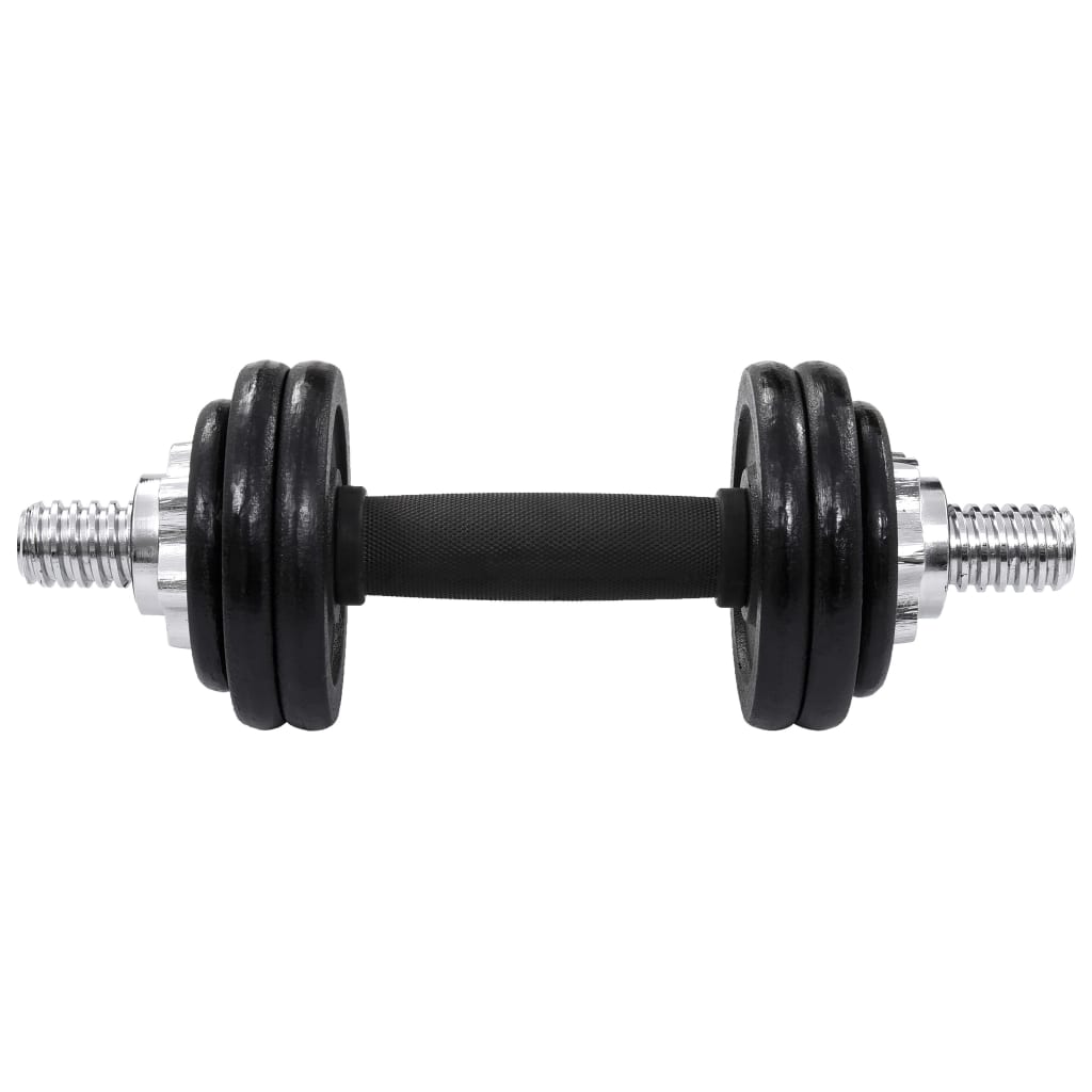 vidaXL 19 Piece Dumbbell Set 15 kg Cast Iron