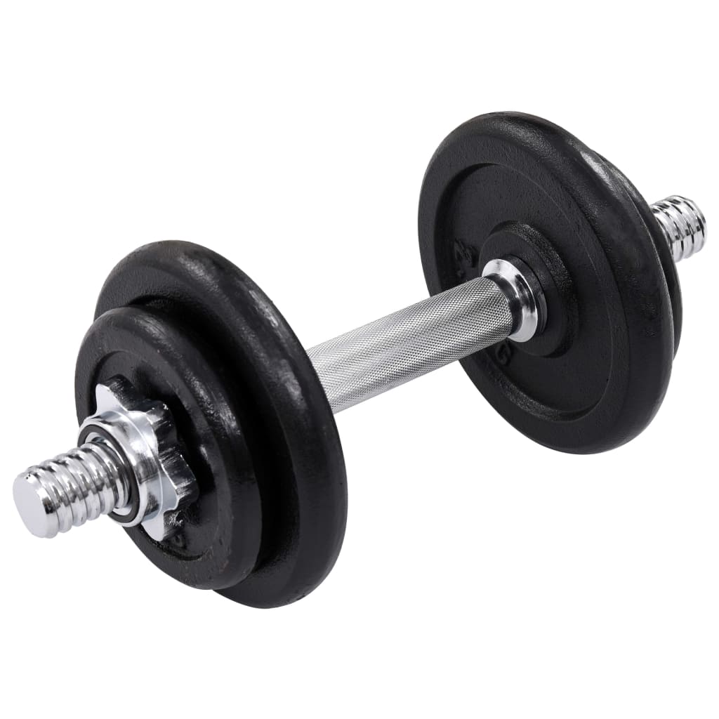 vidaXL 15 Piece Dumbbell set 20 kg Cast Iron