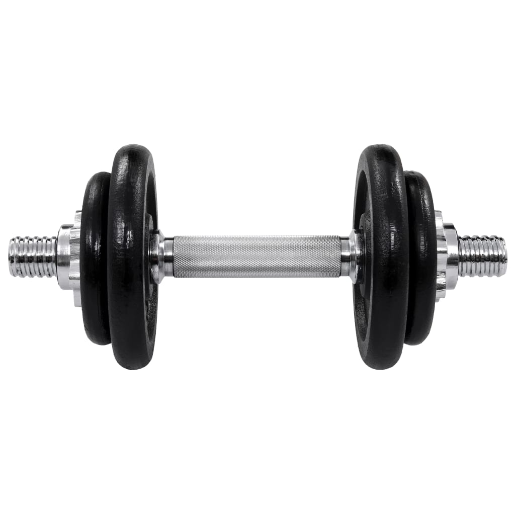 vidaXL 15 Piece Dumbbell set 20 kg Cast Iron