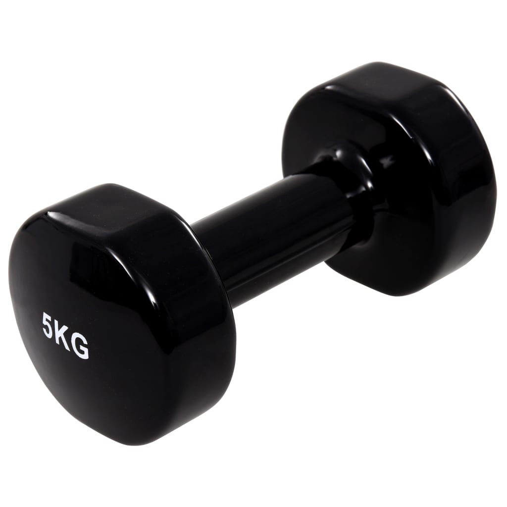 vidaXL Dumbbell 2 pcs 2x5 kg Cast Iron Black