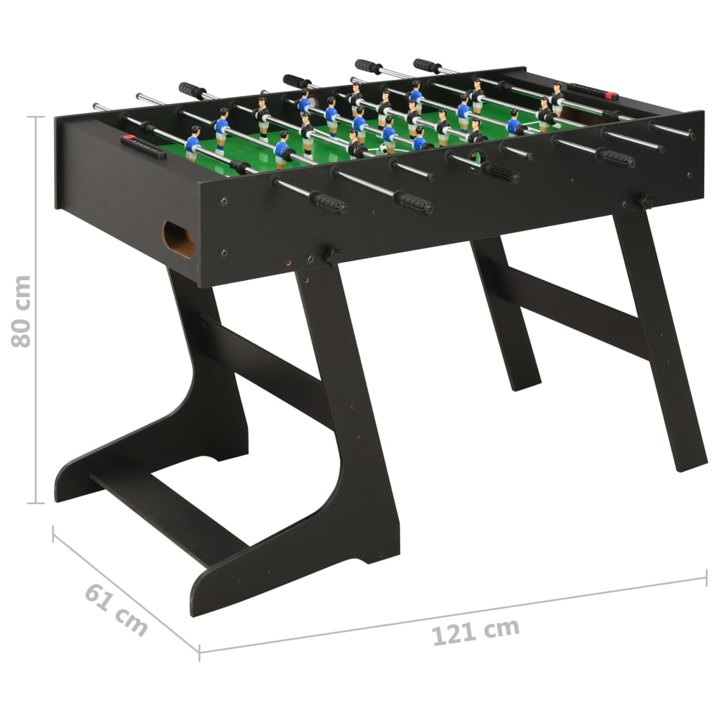 Folding Football Table 121x61x80 cm Black - Upclimb Ltd