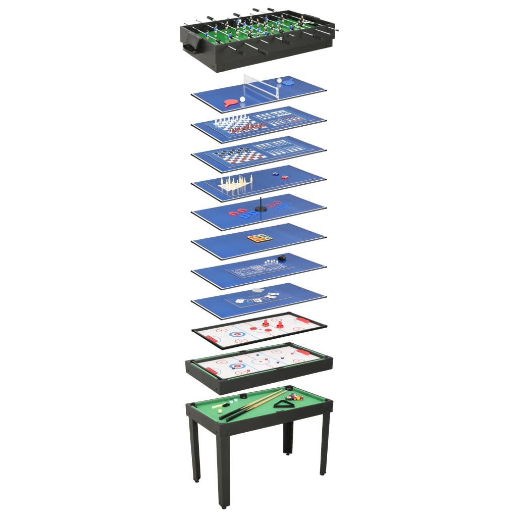 15-in-1 Multi Game Table 121x61x82 cm Black - Upclimb Ltd