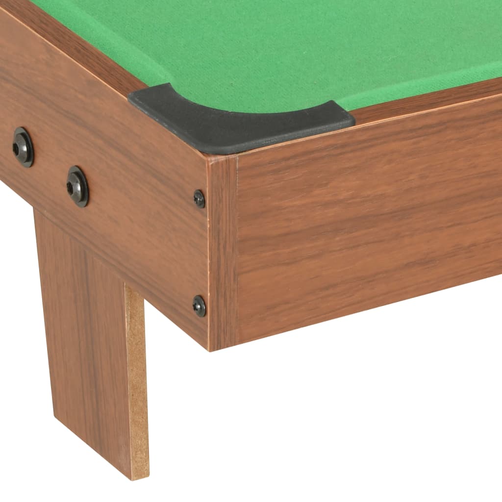 3 Feet Mini Pool Table 92x52x19 cm Brown and Green - Upclimb Ltd