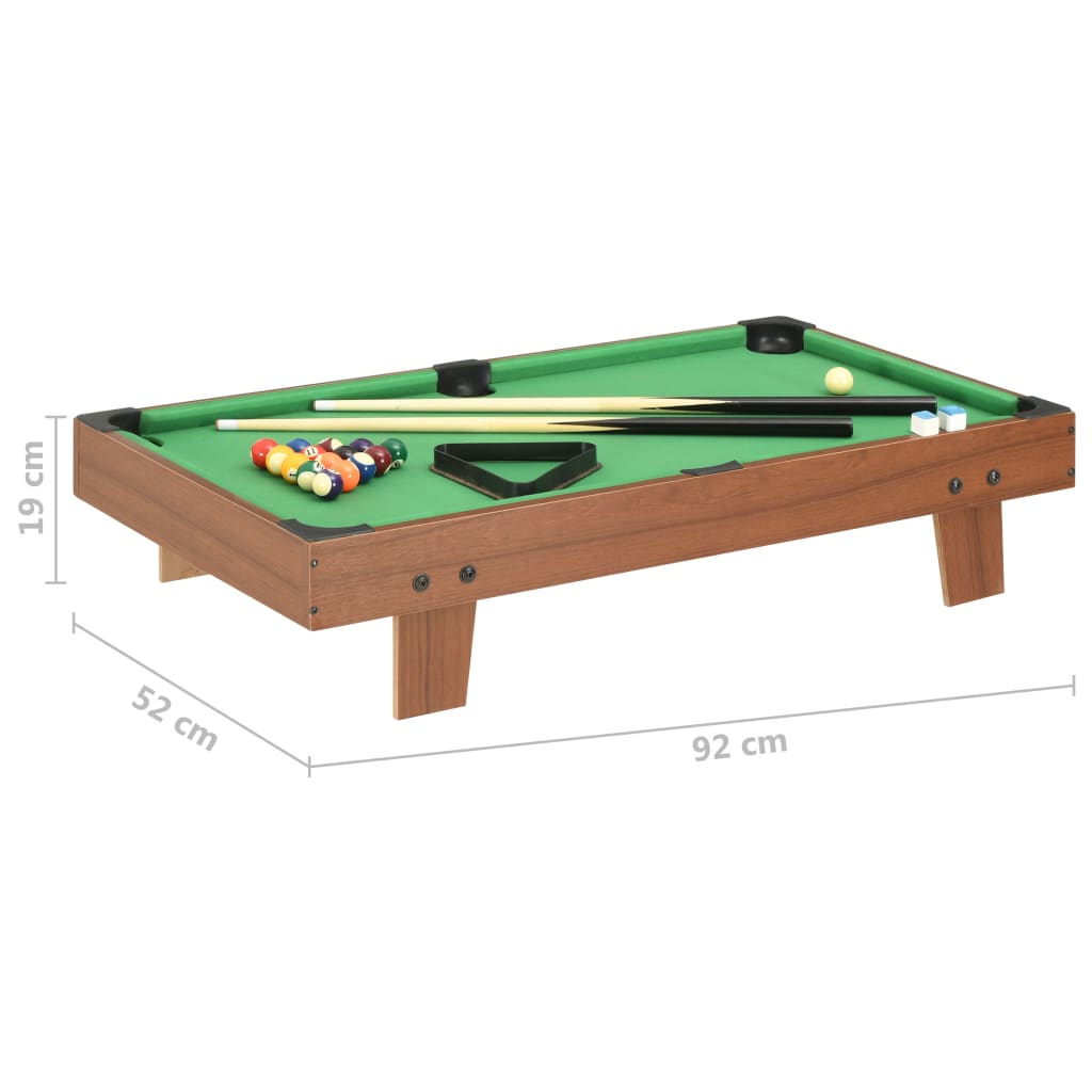 3 Feet Mini Pool Table 92x52x19 cm Brown and Green - Upclimb Ltd