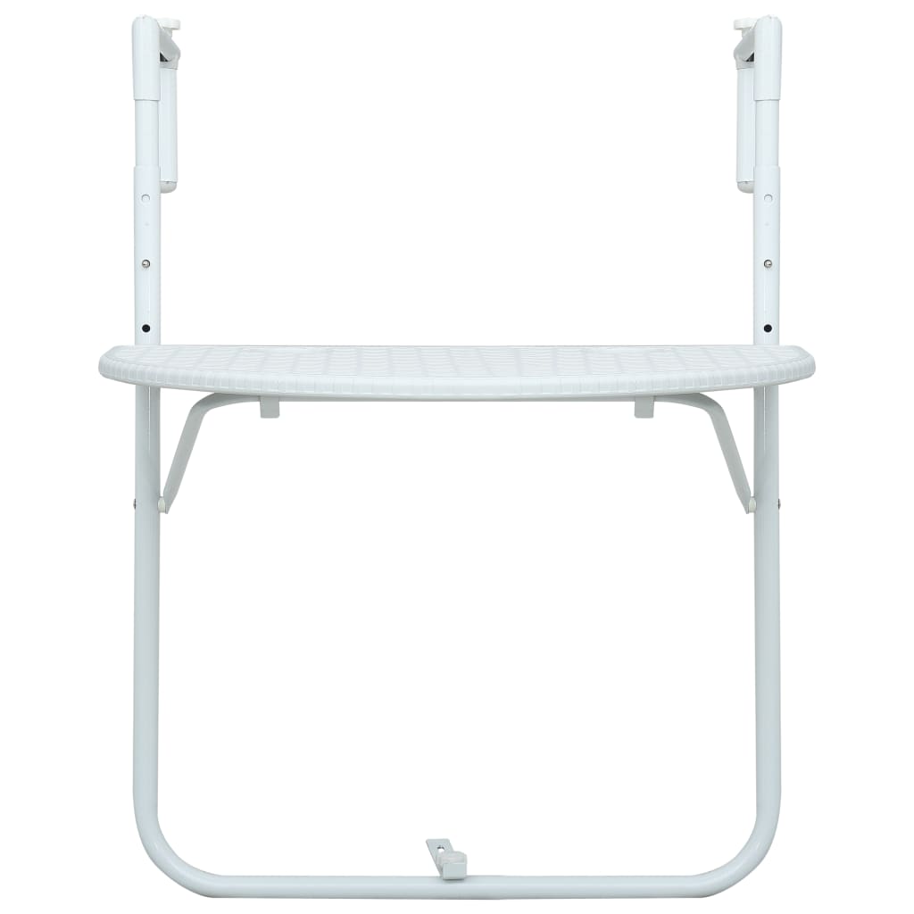 Table de Balcon Suspendue Blanc 60x64x83,5 cm Plastique Aspect Rotin