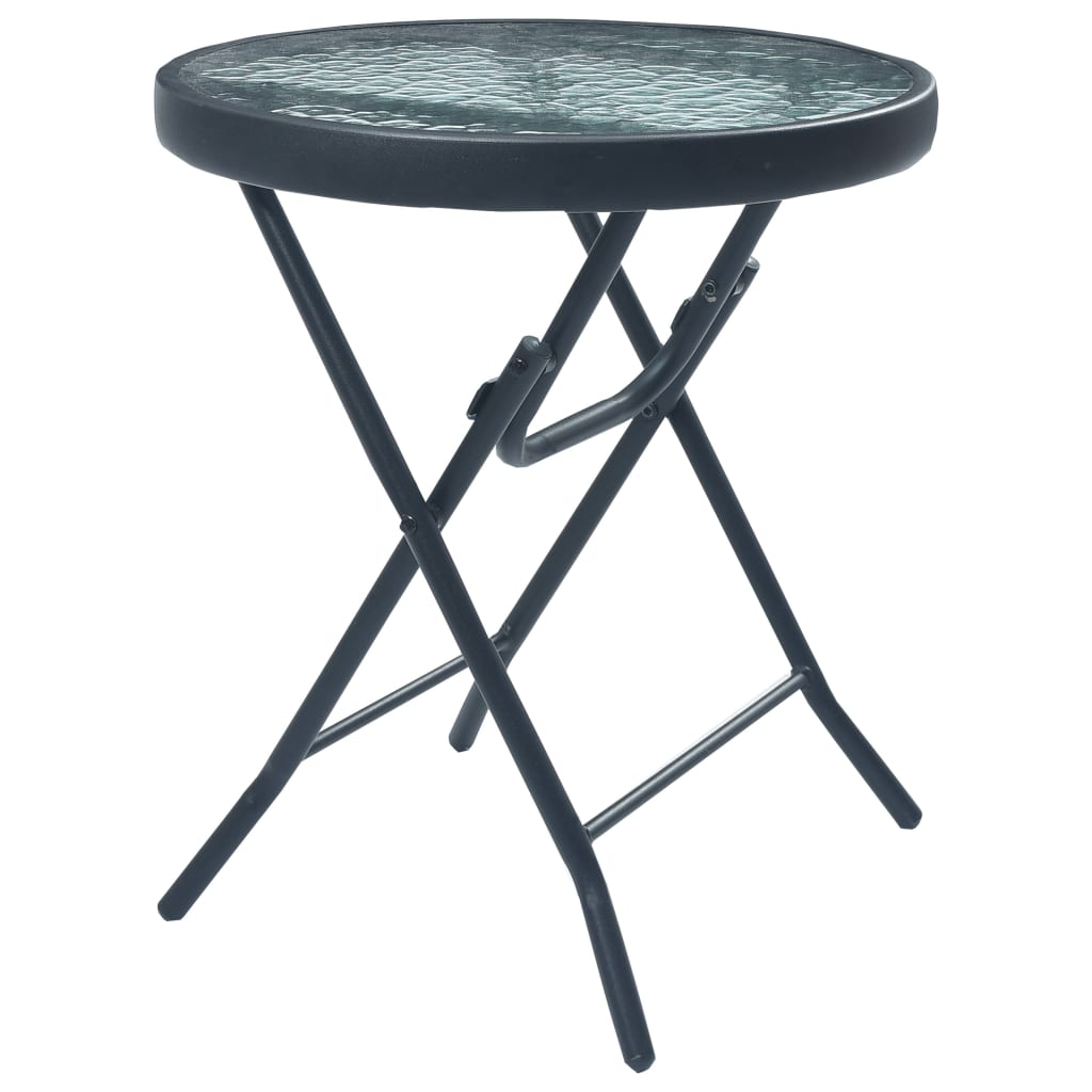 Table Bistro Noire 40x46 cm Acier et Verre