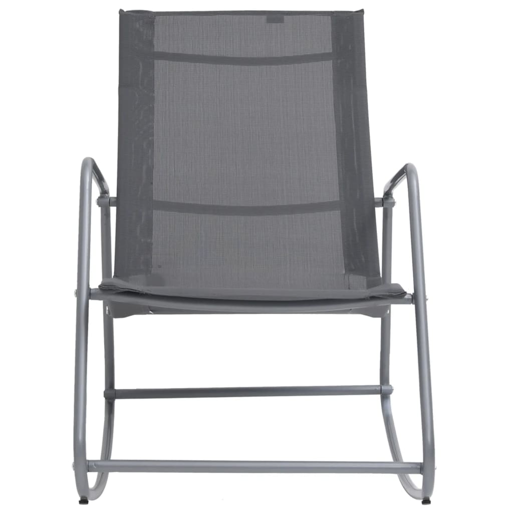 Tuinschommelstoel grijs 95x54x85 cm Textilene