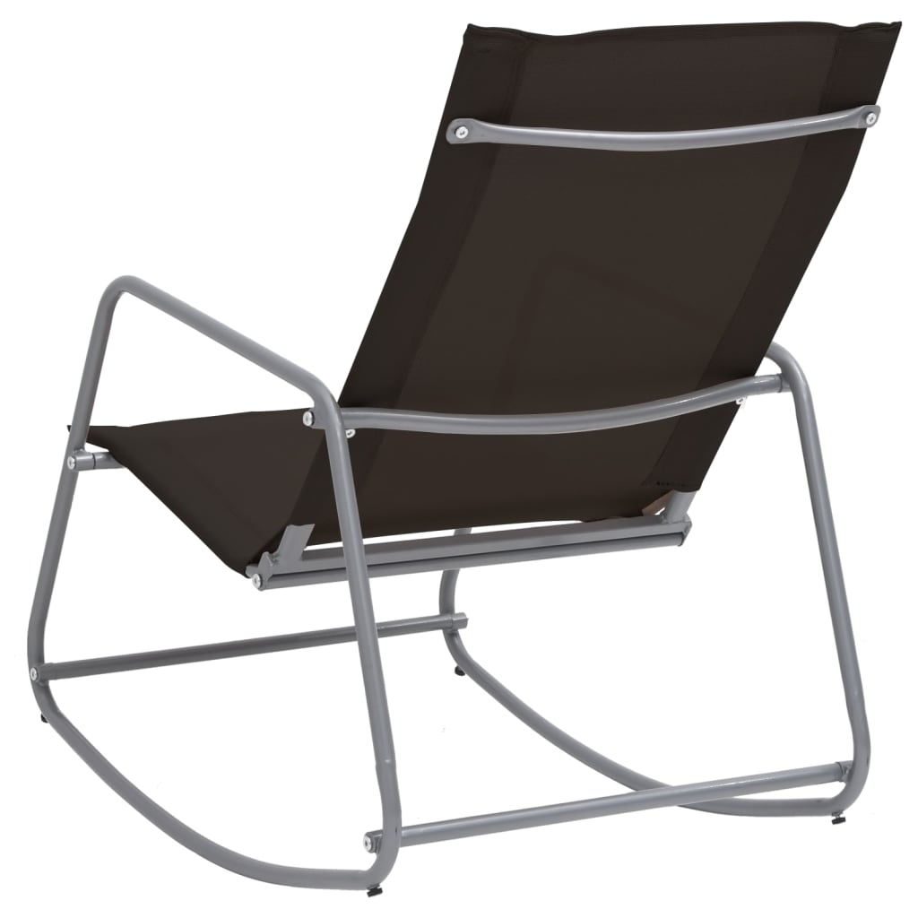 Tuinschommelstoel Zwart 95x54x85 cm Textilene