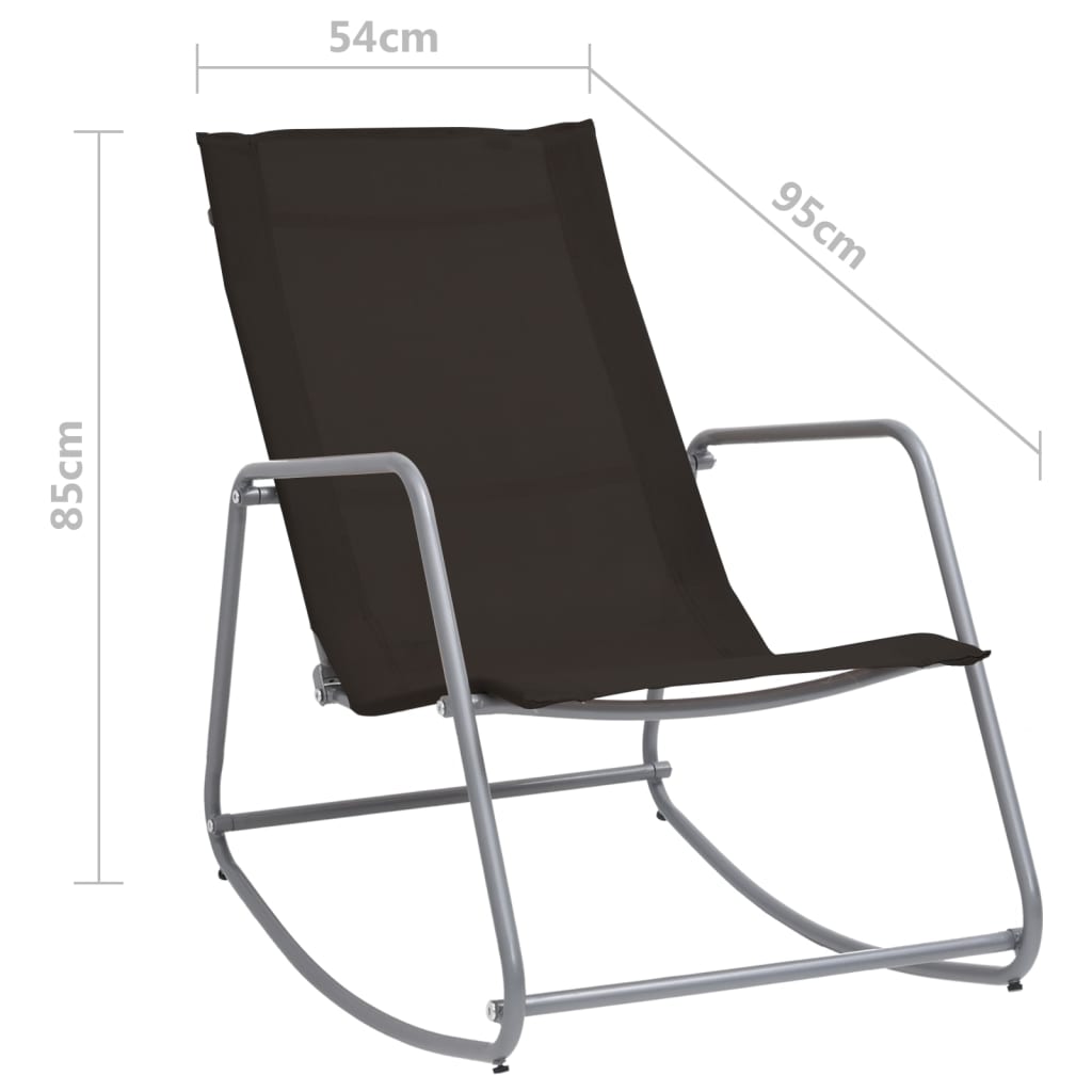 Tuinschommelstoel Zwart 95x54x85 cm Textilene