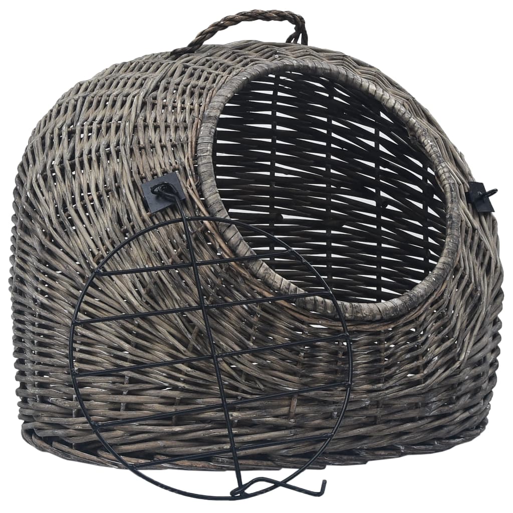 vidaXL Cat Transporter Grey 50x42x40 cm Natural Willow