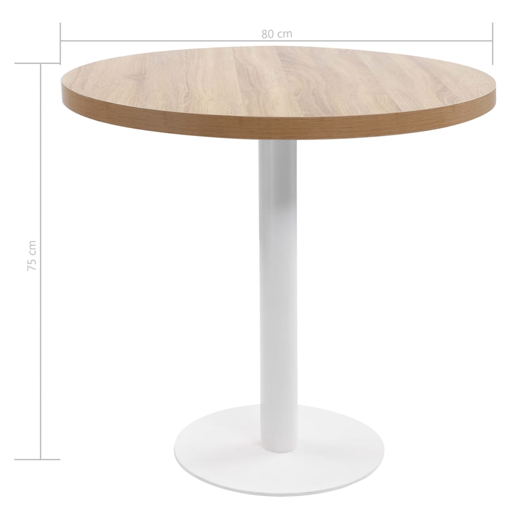 vidaXL Bistro Table Light Brown 80 cm MDF