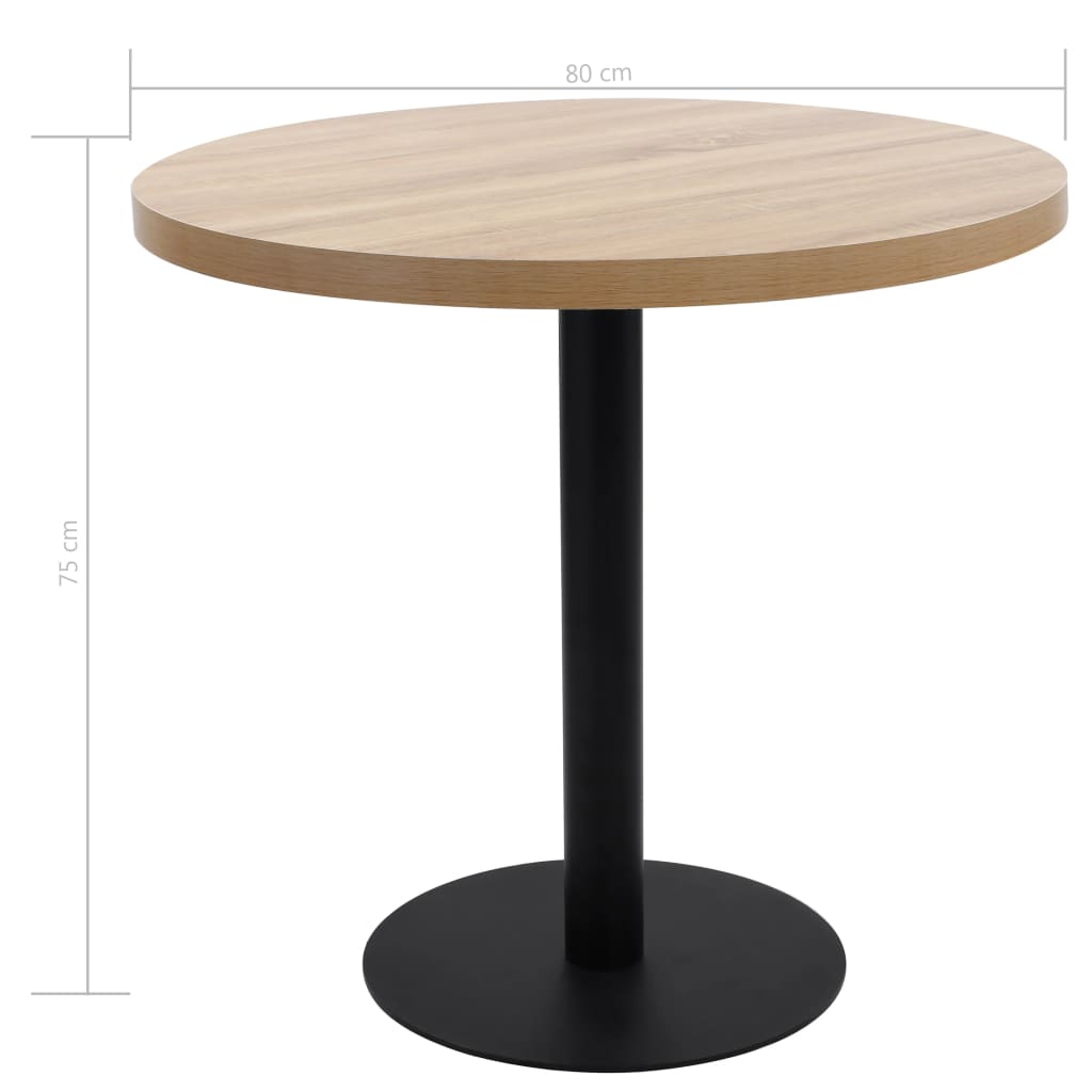 vidaXL Bistro Table Light Brown 80 cm MDF